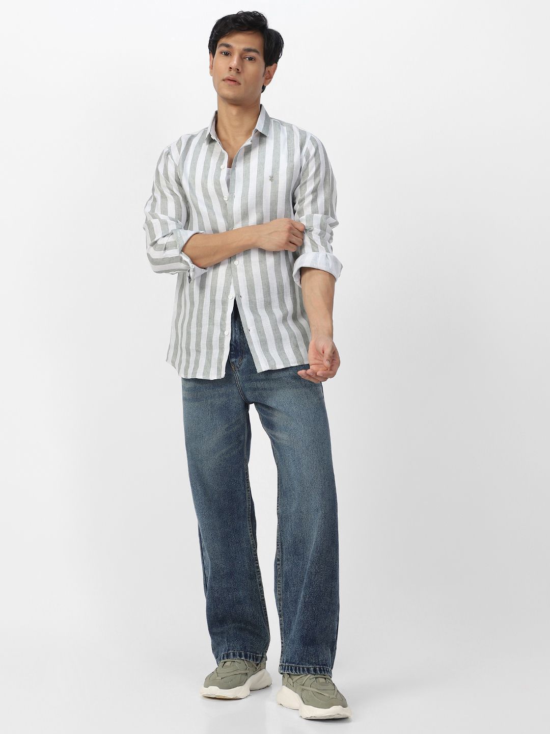 Urbano Fashion Men Loose Relaxed Fit Heavy Fade Jeans