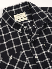 Thomas Scott Men Premium Button-Down Collar Gingham Checked Cotton Slim Fit Casual Shirt