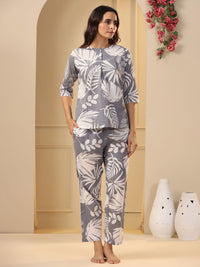 SANSKRUTIHOMES Women Pure Cotton Printed Night suit