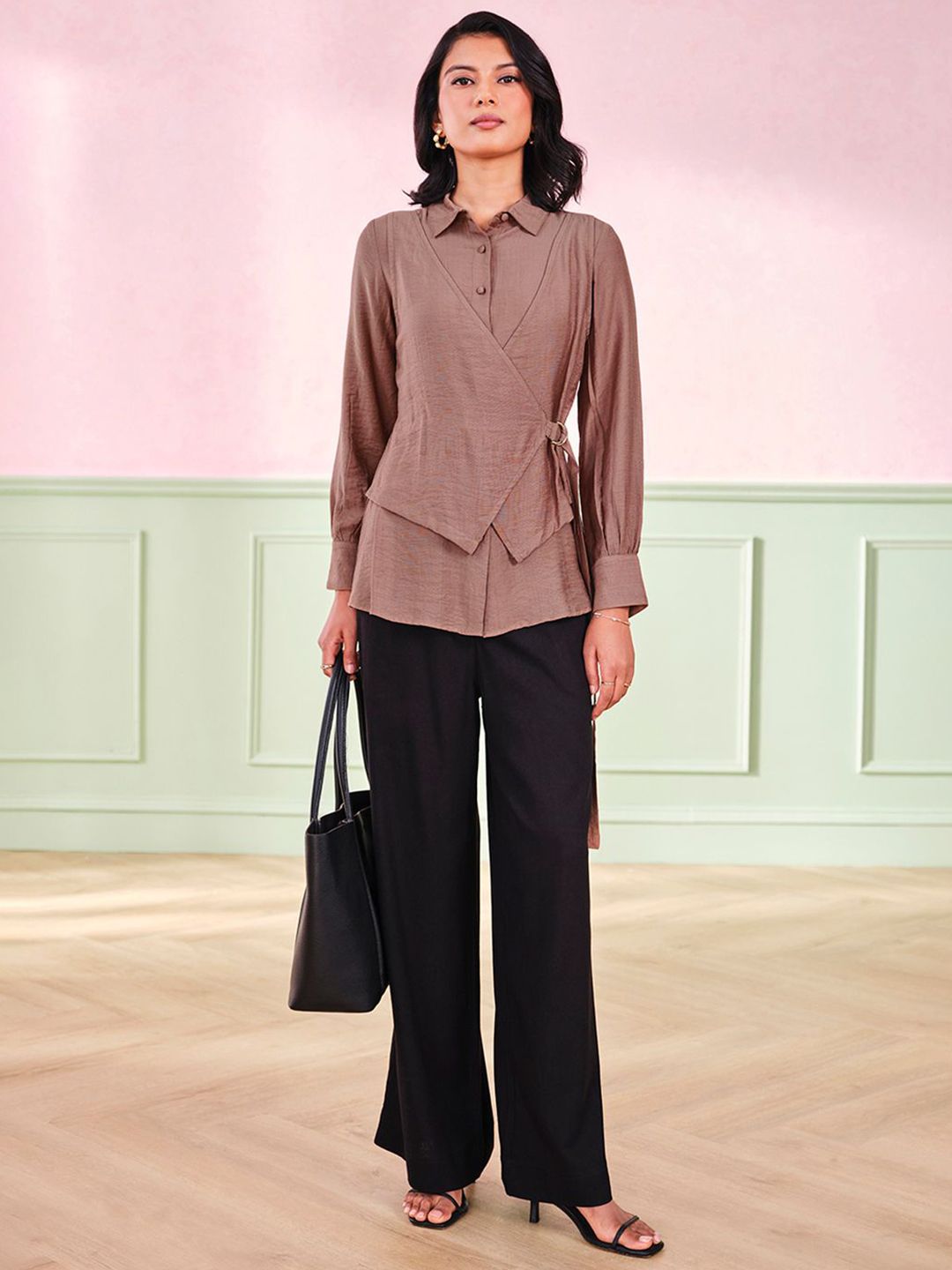 AND Women Wrap Detail Top