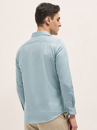 THE BEAR HOUSE Men Spread Collar Solid Cotton Tailored Fit Formal Shirt