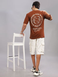 ADRO Men Typography Printed Round Neck Cotton T-shirt