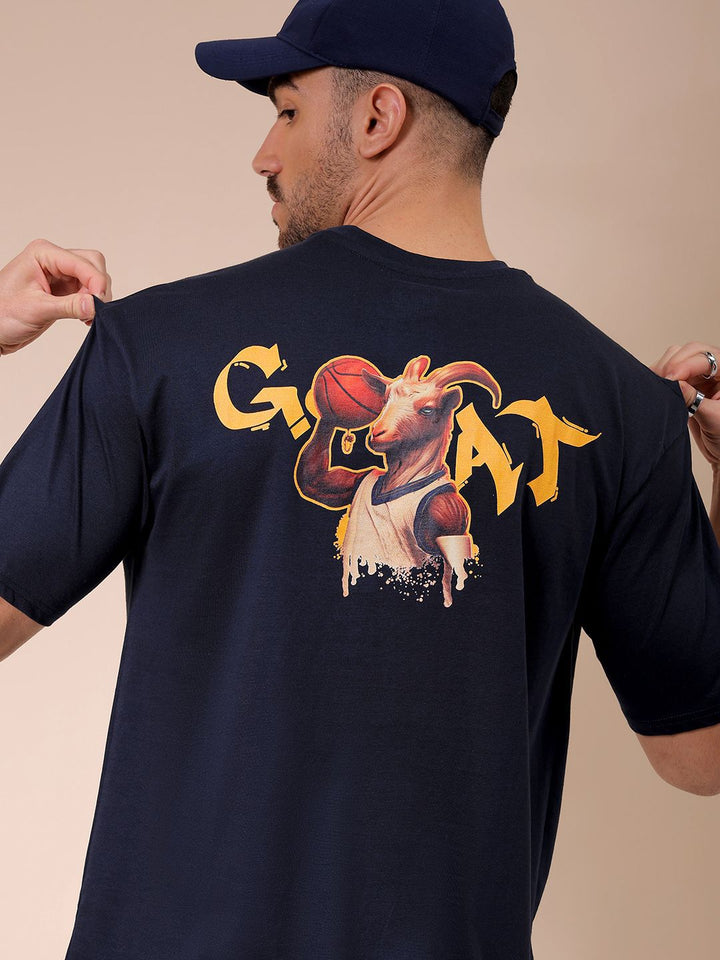 The Indian Garage Co Men Graphic Printed Round Neck Pure Cotton Oversized T-shirt