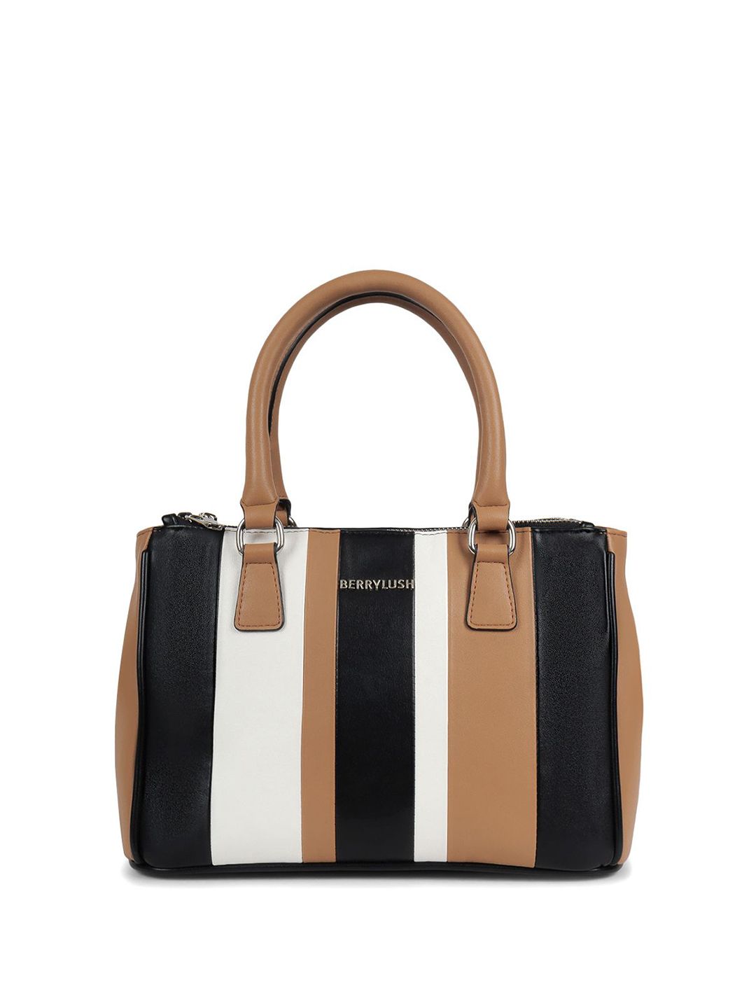 Berrylush Women Colourblocked Structured Handheld Bag