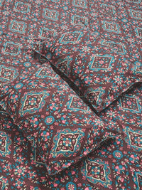 KLOTTHE Brown Floral ]300 TC Cadar Super King Fine
