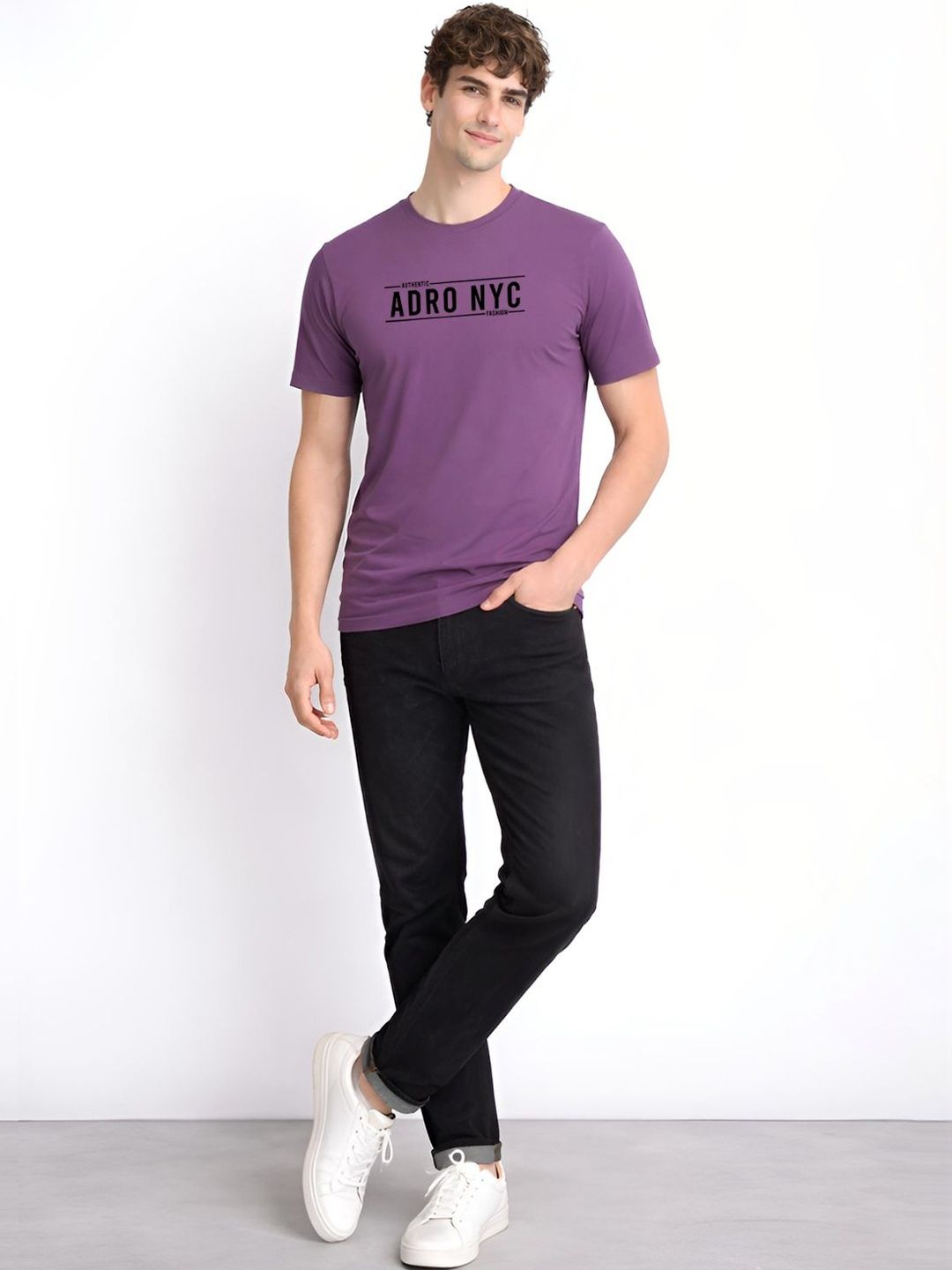ADRO Men Typography Printed T-shirt