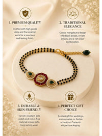 Gelang Multistrand Saduran Emas PANASH Loyang Wanita Enamel