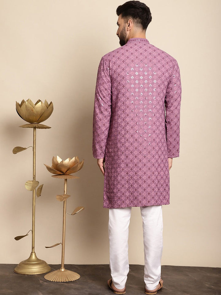 Anouk Geometric Embroidered Regular Thread Work Pure Cotton Kurta with Churidar