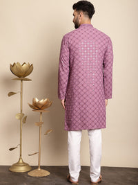 Anouk Geometric Embroidered Regular Thread Work Pure Cotton Kurta with Churidar