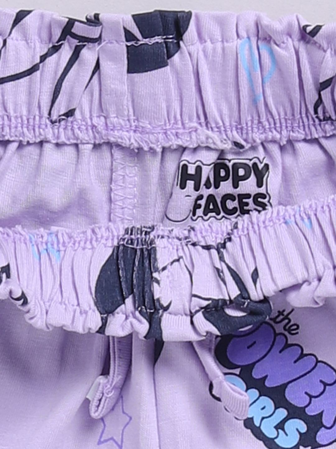 Happy Faces Girls Powerpuff Girls Printed Pure Cotton Shorts