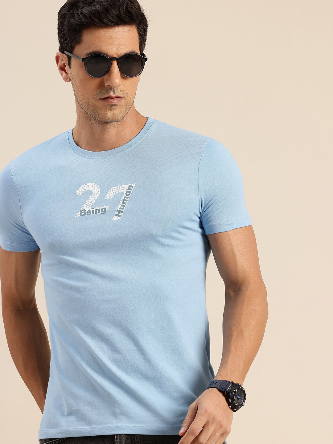 Being Human Typography Printed Pure Cotton T-shirt