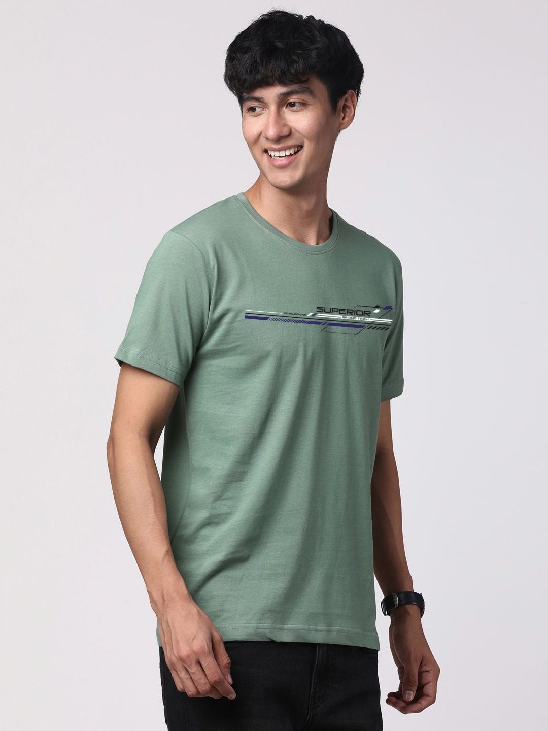 ADRO Men Graphic Printed Round Neck Cotton T-shirt