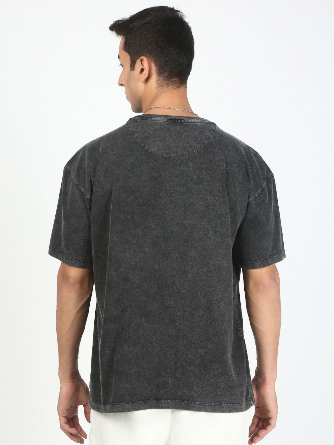 Bene Kleed Men Printed Drop-Shoulder Sleeves Acid Wash T-shirt