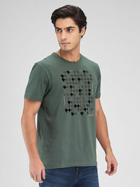 SPYKAR Men Typography Applique Slim Fit T-shirt