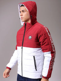 The Indian Garage Co Men Hooded Colourblocked Casual Puffer Jacket