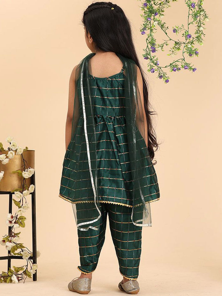 Cutiekins Girls Regular Gotta Patti Kurta with Dhoti Pants