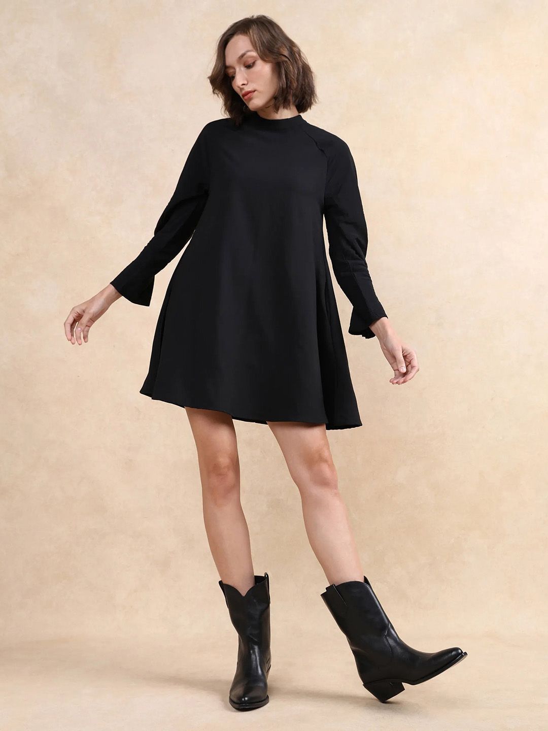 RAREISM Bell Sleeve A-Line Mini Dress