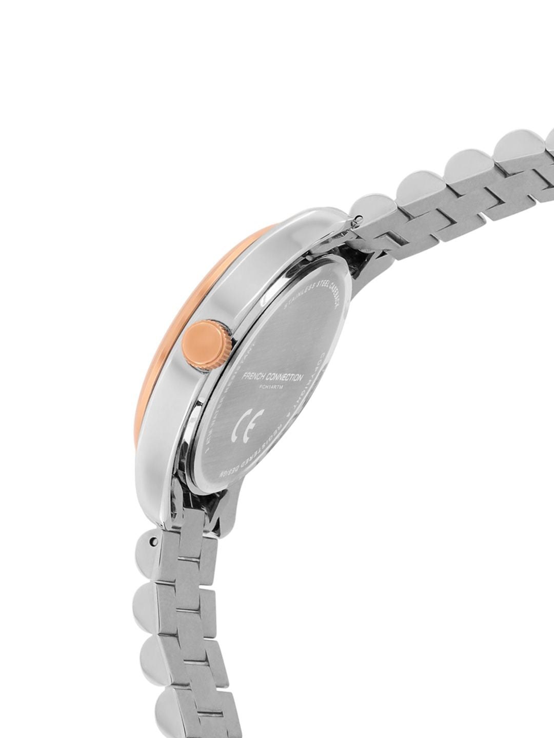Sambungan Perancis Lelaki Dial & Gelang Gelang Keluli Tahan Karat Tali Analog Watch FCH14RTM