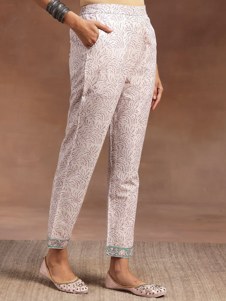 Libas Printed Regular Gotta Patti Pure Cotton Straight Kurta with Trousers & Dupatta