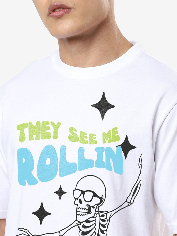 Bewakoof Men Death Roll Graphic Printed Oversized T-shirt