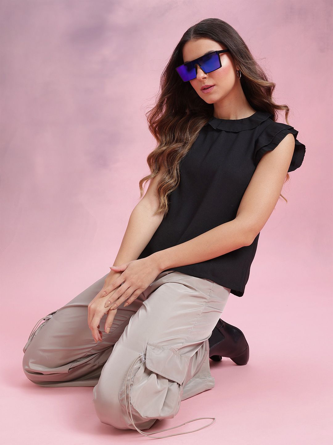 DressBerry Flutter Sleeve Ruffles Top