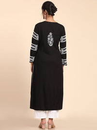 HOUSE OF KARI Women Black Thread Work Kurta