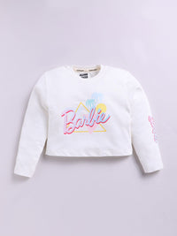 Happy Faces Girls Barbie Print Pure Cotton T-shirt