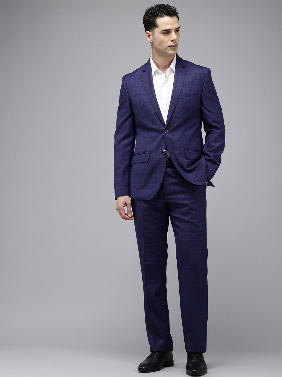 Park Avenue Checked Single Breasted 2 Piece Formal Suits