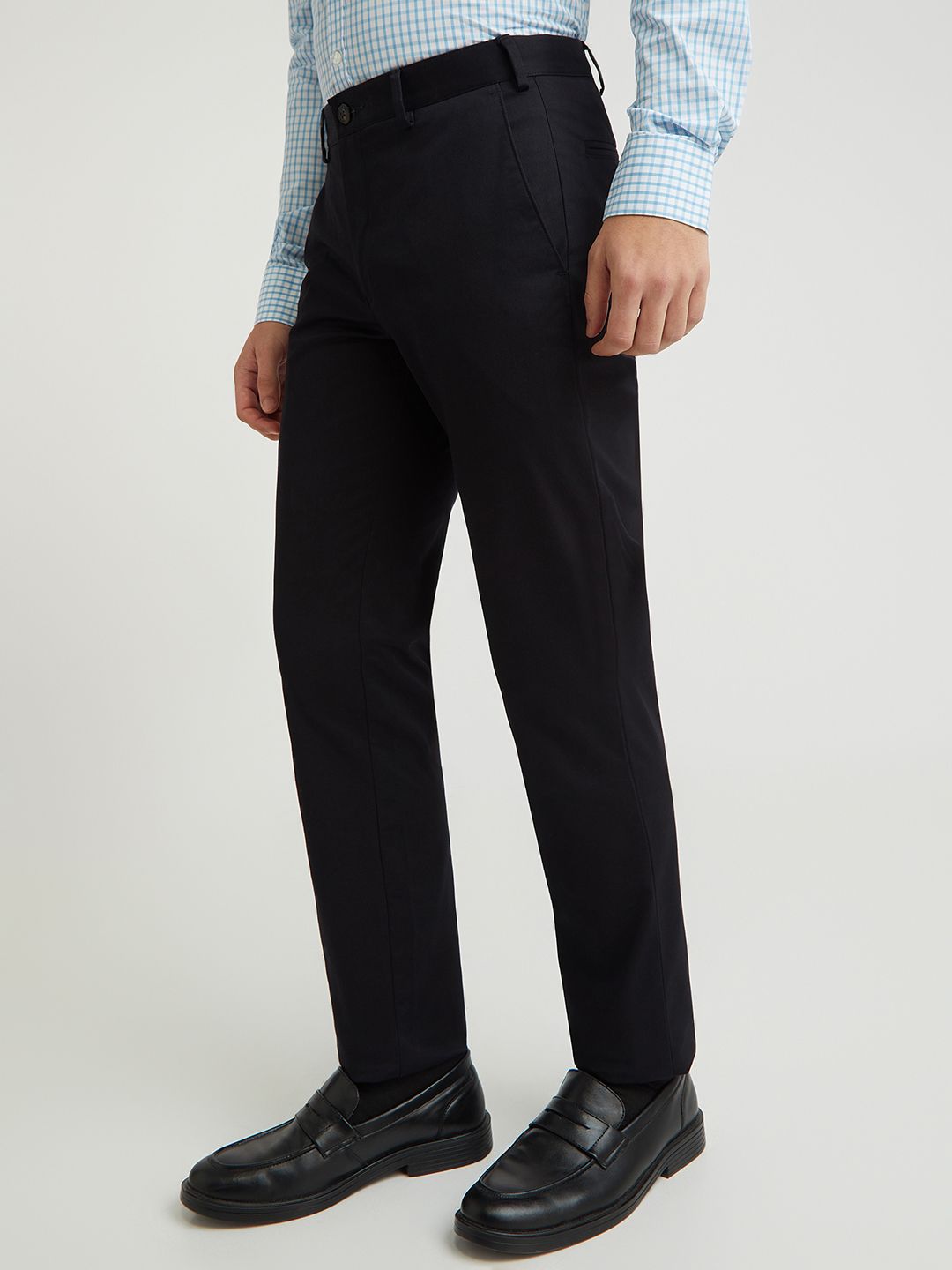 Park Avenue Men Black Slim Fit Trousers
