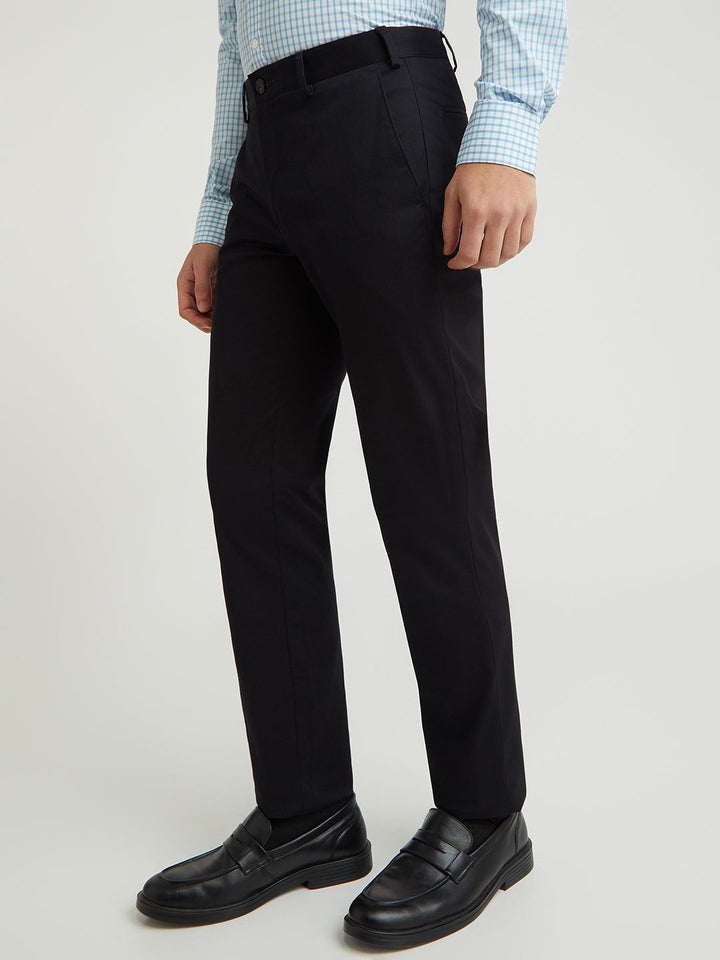 Park Avenue Men Black Slim Fit Trousers