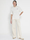 Rareism Enrique Round Neck Drop-Shoulder Sleeves Cotton Santai T-Shirt Fit