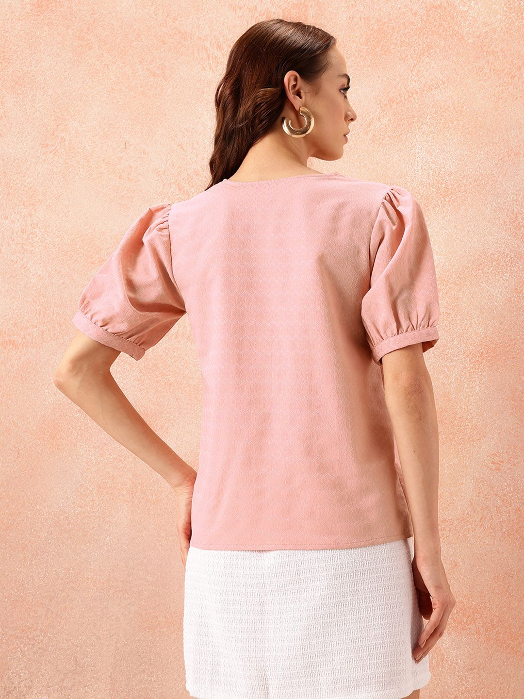 all about you Textured Puff Sleeve Top