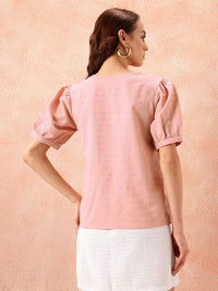 all about you Textured Puff Sleeve Top