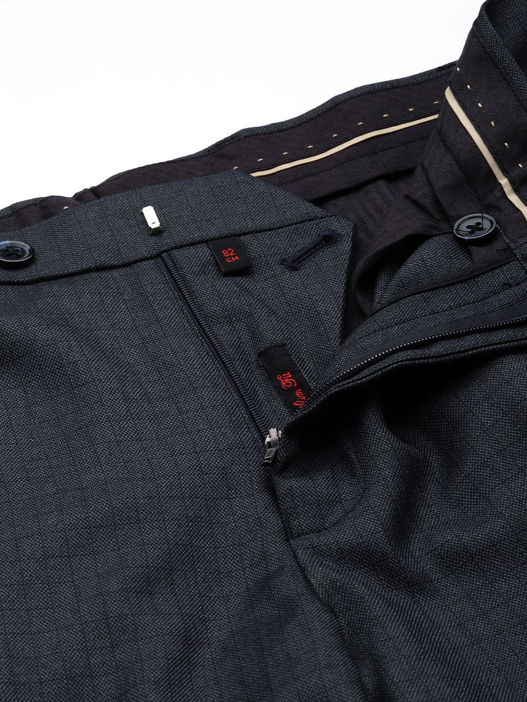 Raymond Men Checked Slim Fit Formal Trousers