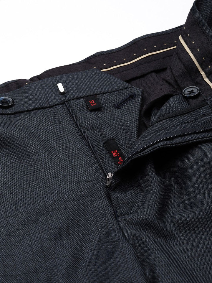 Raymond Men Checked Slim Fit Formal Trousers