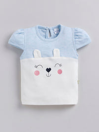 Moms Love Infant Girls Pure Cotton Printed Top with Shorts