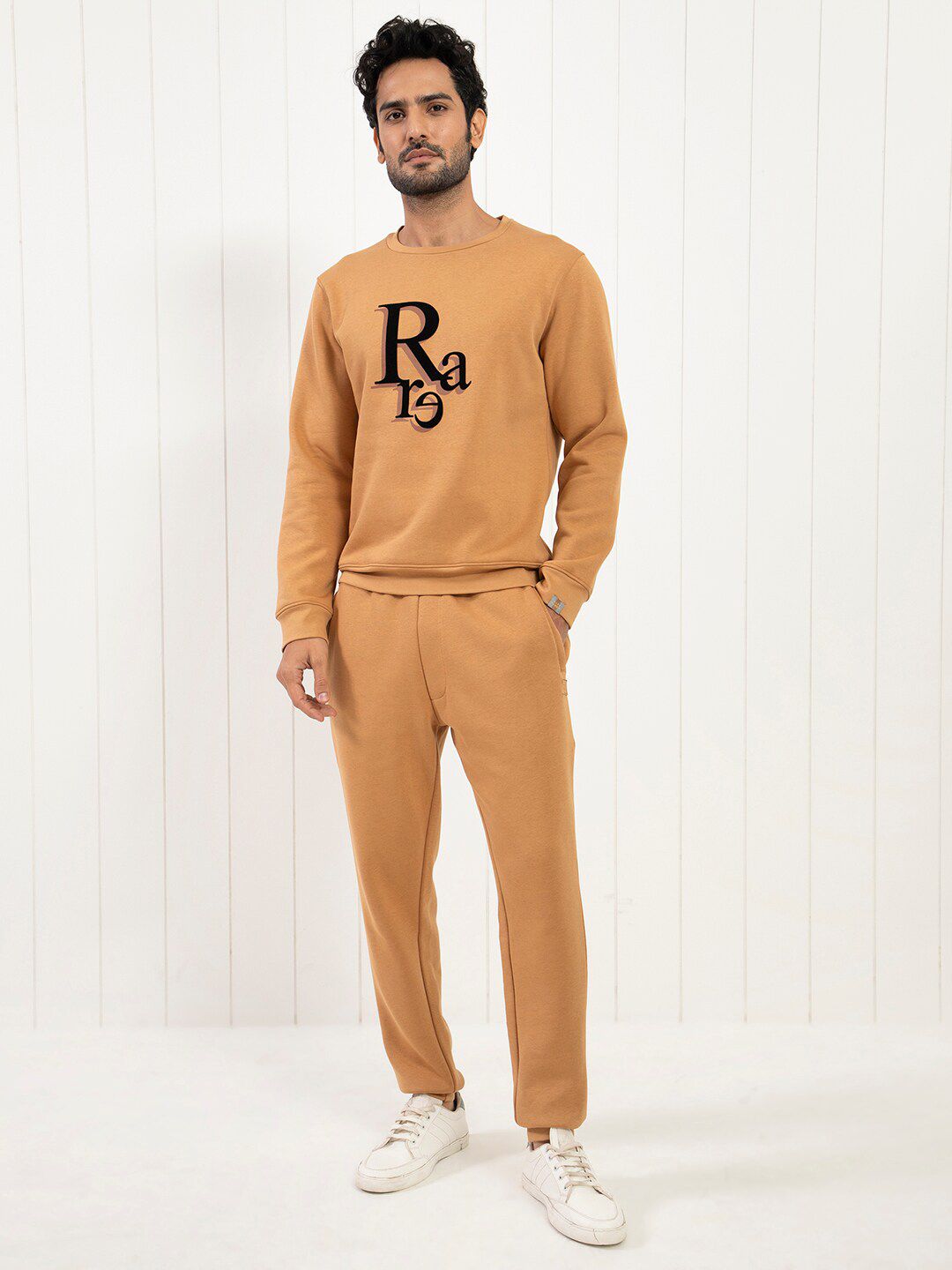 RARE RABBIT Men Argyll Typography Printed Sweatshirt