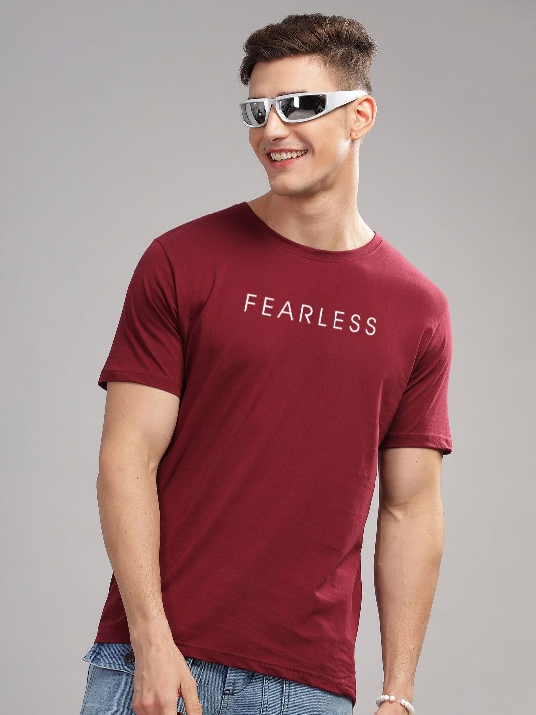 ADRO Men Typography Raw Edge T-shirt