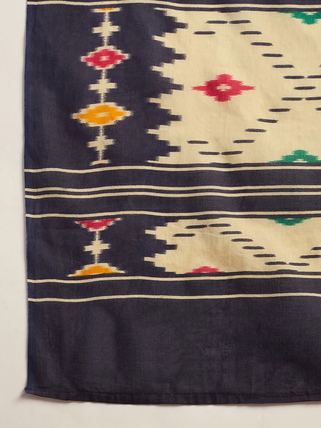 Saree mall Ethnic Motifs Poly Cotton Ready to Wear Ikat Sarees