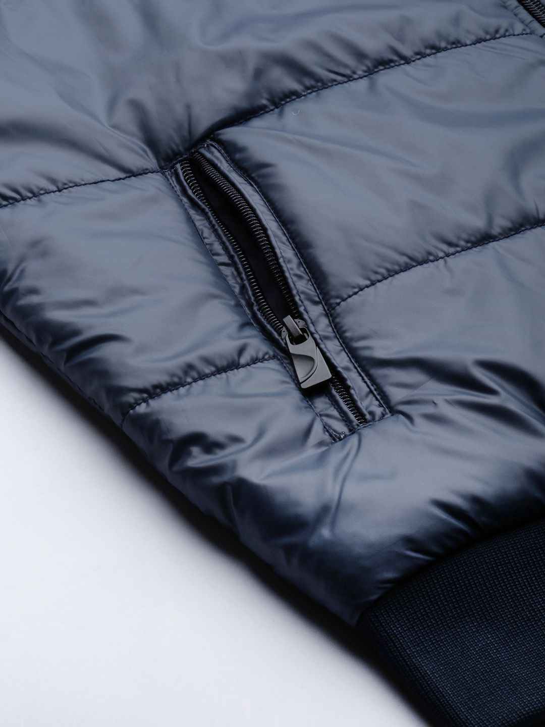 The Indian Garage Co Men Slim Fit Biker Jacket with Detachable Hood
