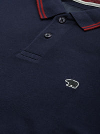 THE BEAR HOUSE Pure Cotton Polo Collar Applique Slim Fit T-shirt