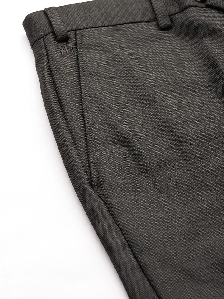 Raymond Men Mid Rise Checked Slim Fit Formal Trousers