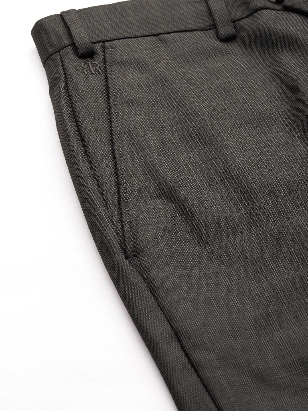 Raymond Men Mid Rise Checked Slim Fit Formal Trousers