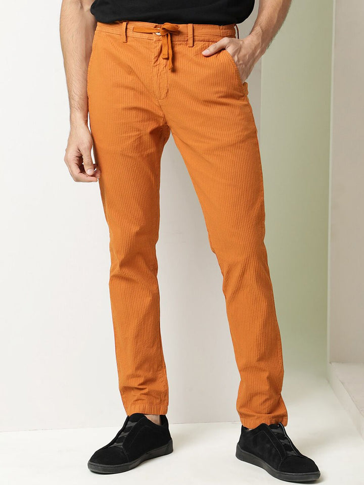 RARE RABBIT Monter Drawstring Slim Fit Pure Cotton Casual Trouser