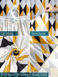 Cortina White & Yellow Geometric Printed 1 Seater Sofa Cover