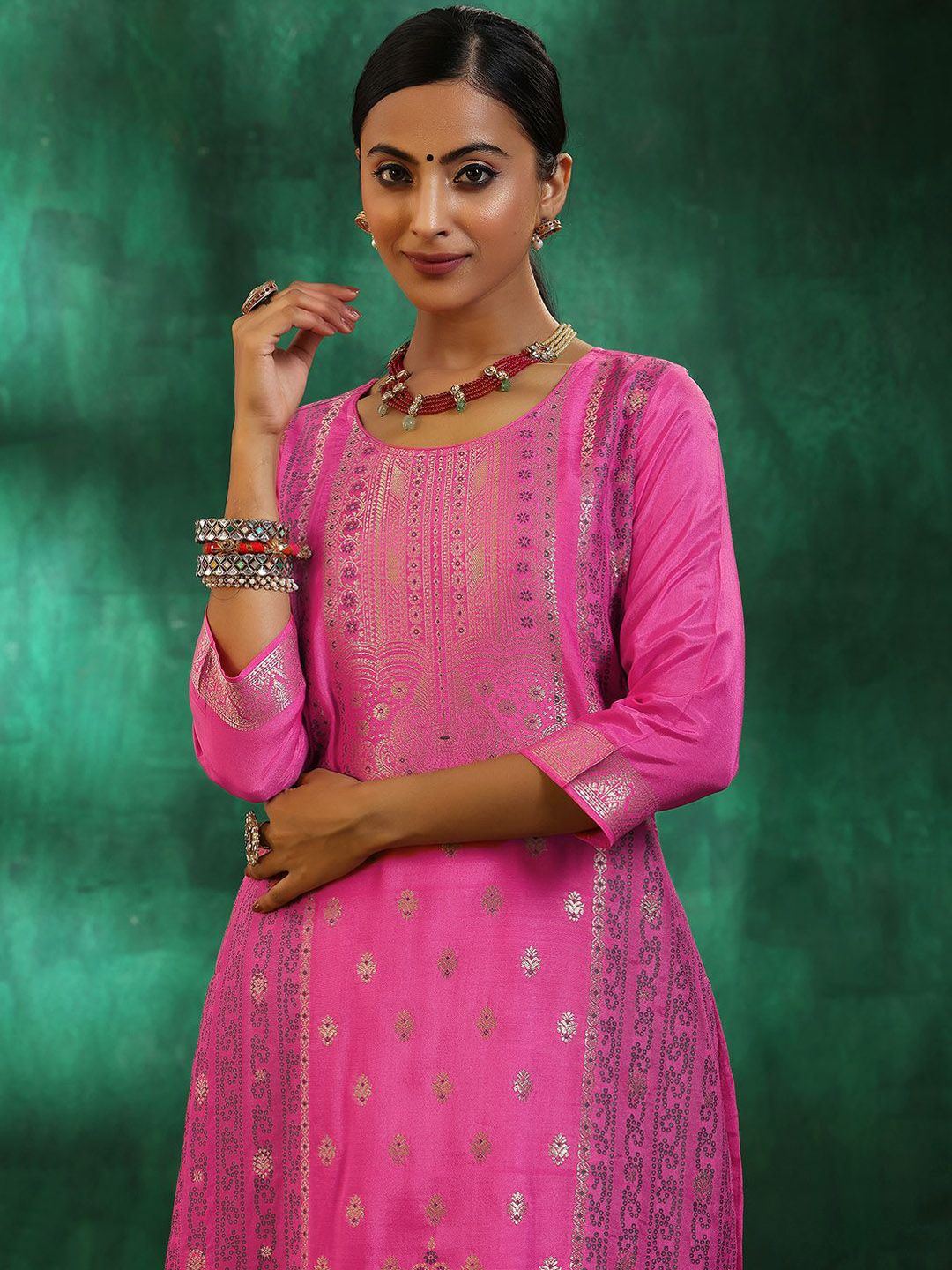 Libas Women Ethnic Motifs Regular Kurta with Trousers & With Dupatta
