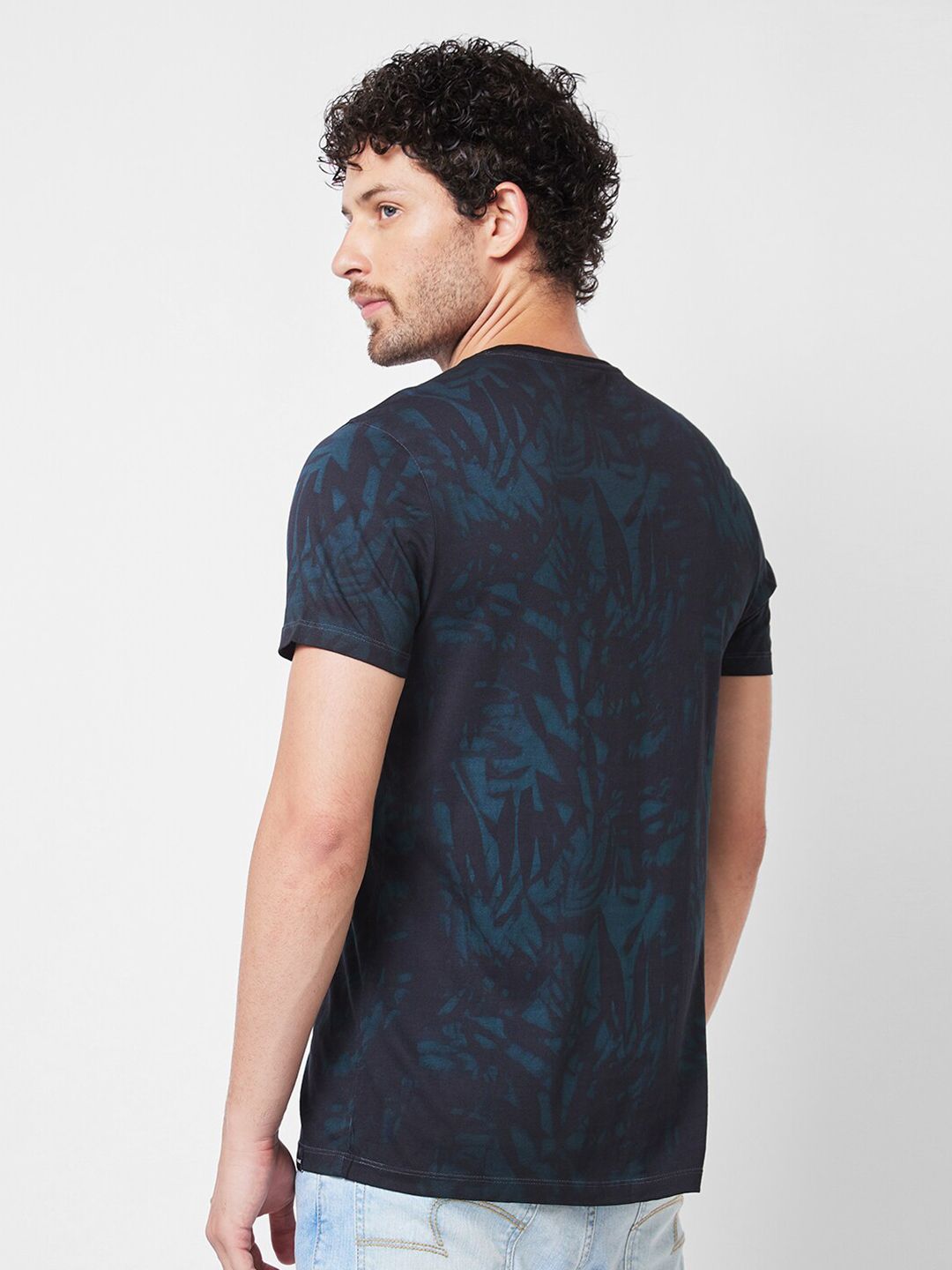 SPYKAR Round Neck Printed Cotton Slim Fit T-shirt