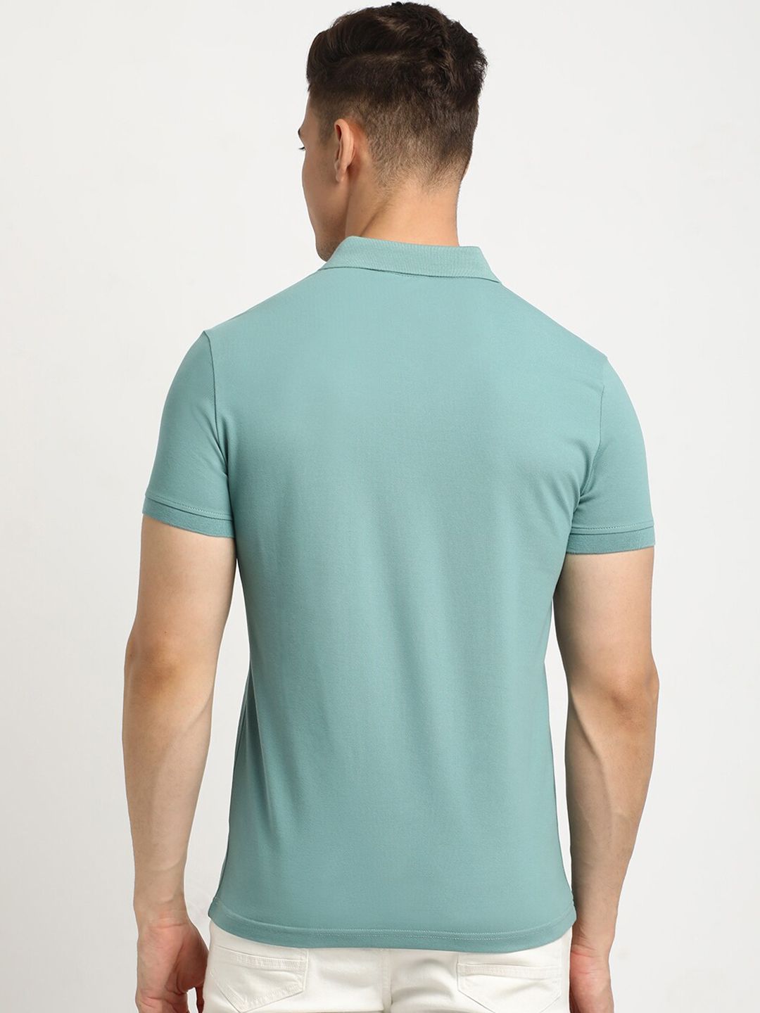 THE BEAR HOUSE Polo Collar Short Sleeves Slim Fit T-shirt