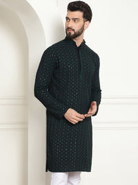 SOJANYA Kurta Kapas Tulen Sulam Geometrik Labuci