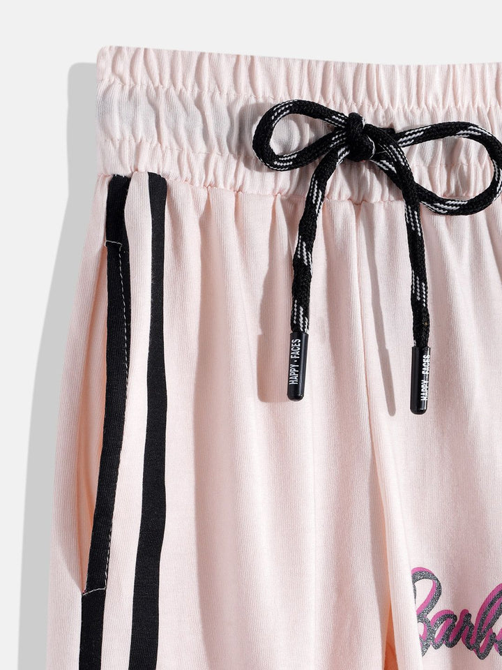 Happy Faces Girls Barbie Printed Pure Cotton  Joggers